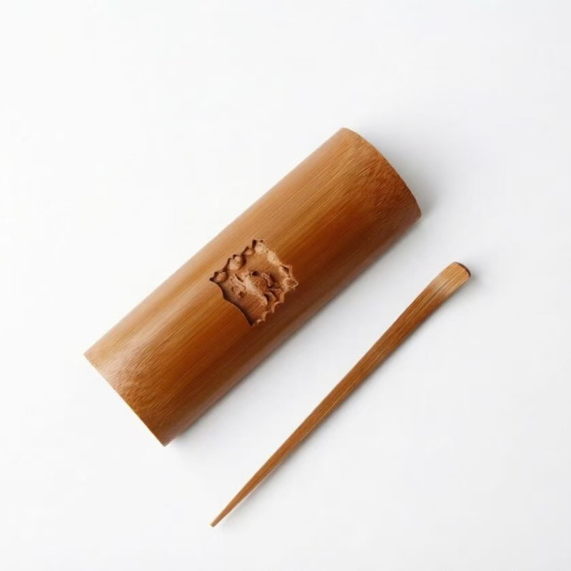 Set de ustensile pentru ceai din bambus – 3 piese: ac pentru ceai, bețișor de ceai și clips pentru ceai; set ceremonial de ceai; set de ceai din bambus „Șase Domni”