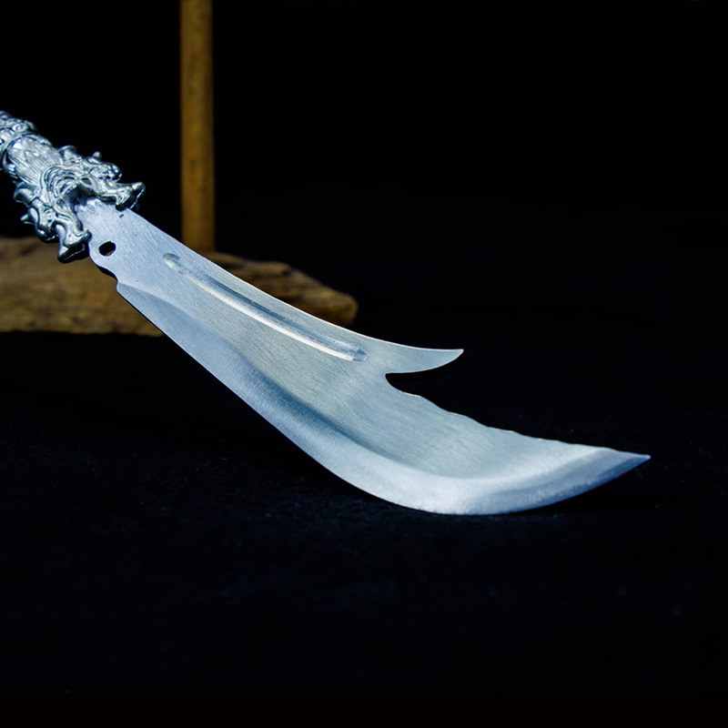 Set miniatural de arme de arte marțiale pentru decor de masă: oțel inoxidabil, cuțit de ceai și ac de ceai