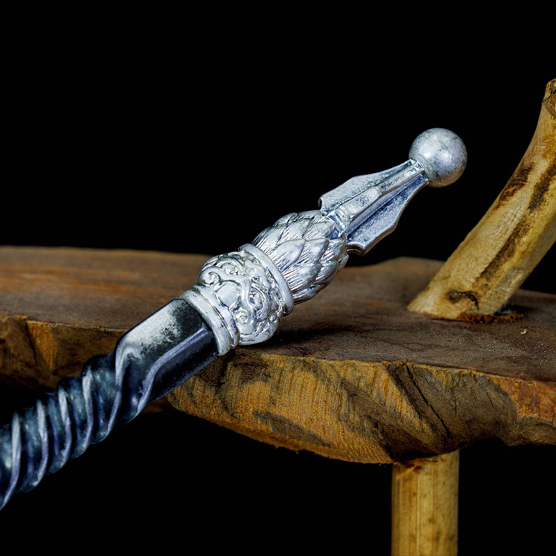 Set miniatural de arme de arte marțiale pentru decor de masă: oțel inoxidabil, cuțit de ceai și ac de ceai