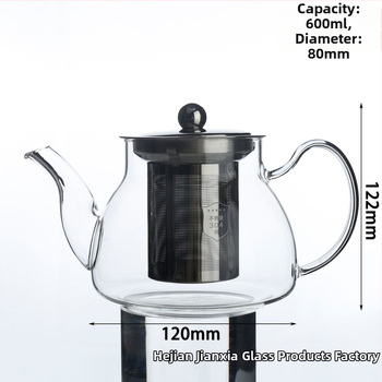 Ceainic de sticlă cu filtru – sticlă borosilicat rezistentă la temperaturi, oțel inoxidabil, capacitate mică, pentru ceai cu flori, pentru uz casnic