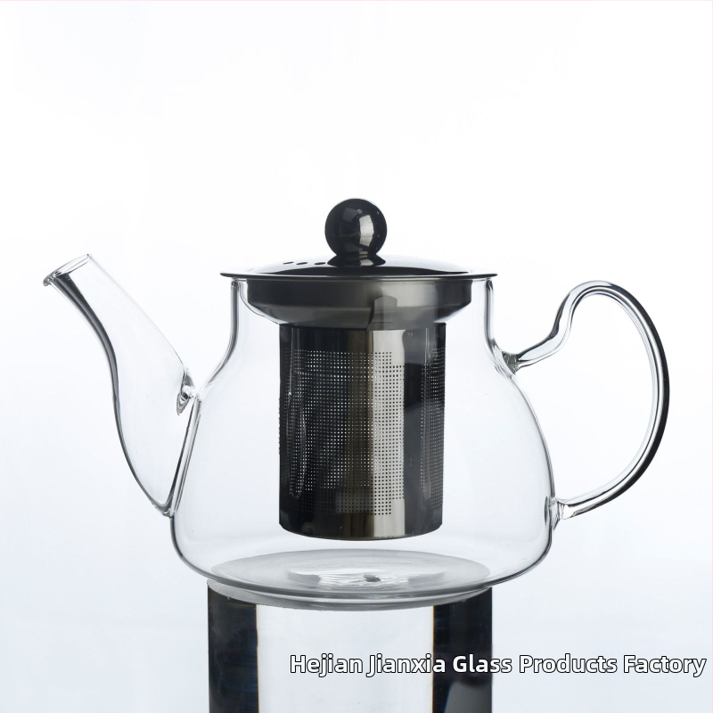 Ceainic de sticlă cu filtru – sticlă borosilicat rezistentă la temperaturi, oțel inoxidabil, capacitate mică, pentru ceai cu flori, pentru uz casnic