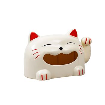 Cutie de șervețele cu pisică norocoasă — design modern, de înaltă calitate, organizator de birou pentru casă, living, dormitor și sufragerie