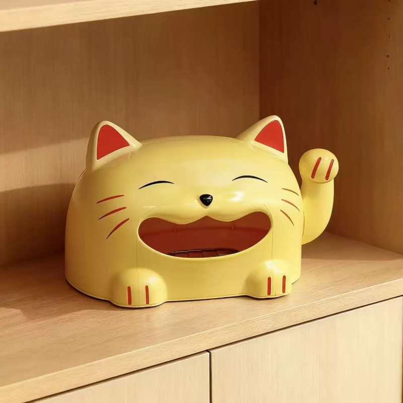 Cutie de șervețele cu pisică norocoasă — design modern, de înaltă calitate, organizator de birou pentru casă, living, dormitor și sufragerie