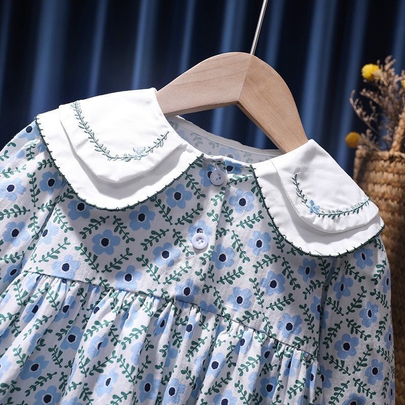 Set două piese pentru fete: rochie florală și cardigan tricotat