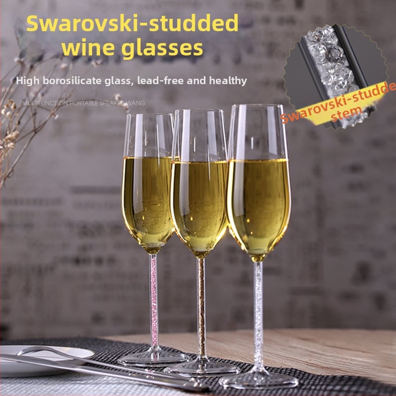 Pahare de șampanie din sticlă borosilicată înaltă – set pentru vin roșu, 201–300 ml, uz casnic, stil ușor luxos