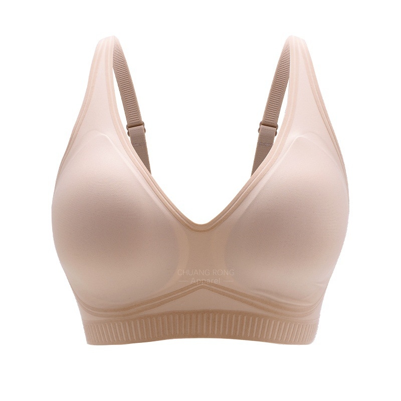 Sutien wireless din catifea patchwork pentru sâni mici, push-up, susținere laterală, fără cusături