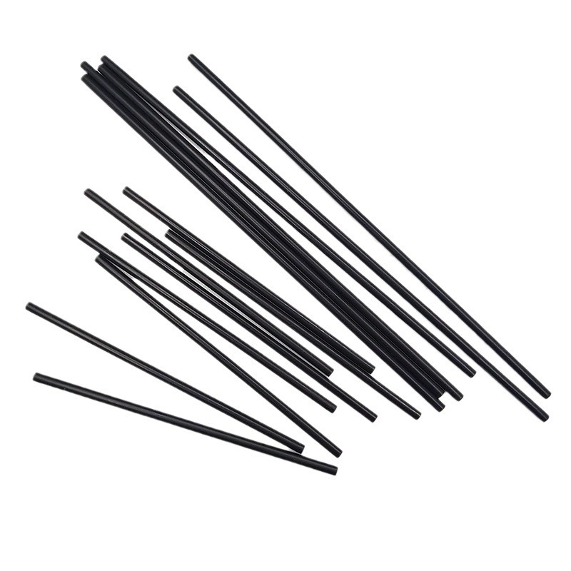 500 de paie de unică folosință din PP, negre, diametru 4 mm, pentru cocktailuri și sifon