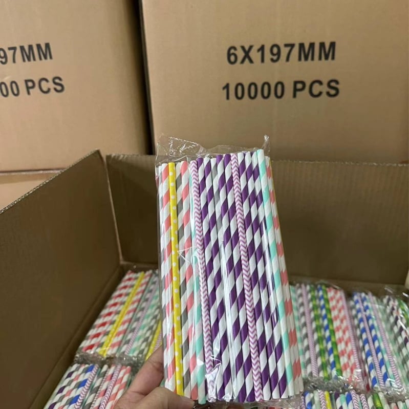 Paie de unică folosință pentru baruri, colorate și mixte, creative pentru sucuri și cocktailuri