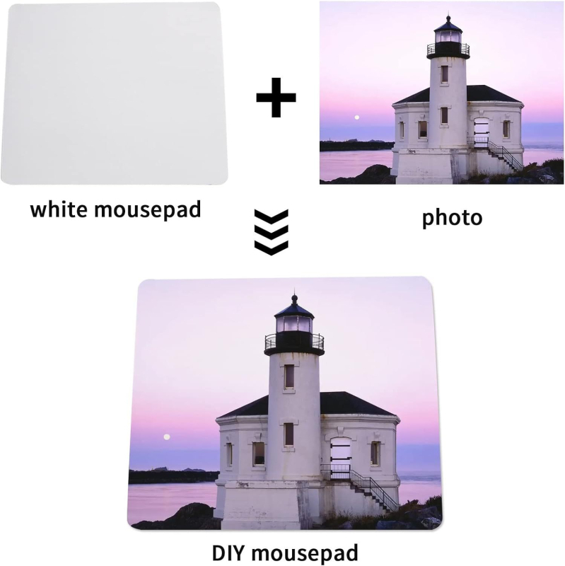 Pad de mouse din neopren, culoare solidă, o singură față, imprimare prin transfer termic, covoraș de birou DIY cu design desen animat