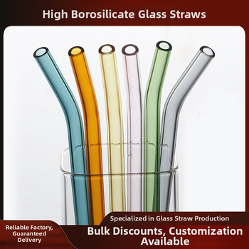 Set de paie din sticlă, diametru 10 mm, transparent, borosilicat, rezistent la temperaturi, ecologic