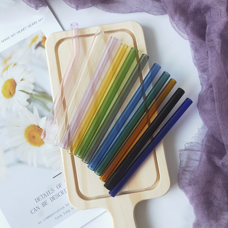 Set de paie din sticlă, diametru 10 mm, transparent, borosilicat, rezistent la temperaturi, ecologic