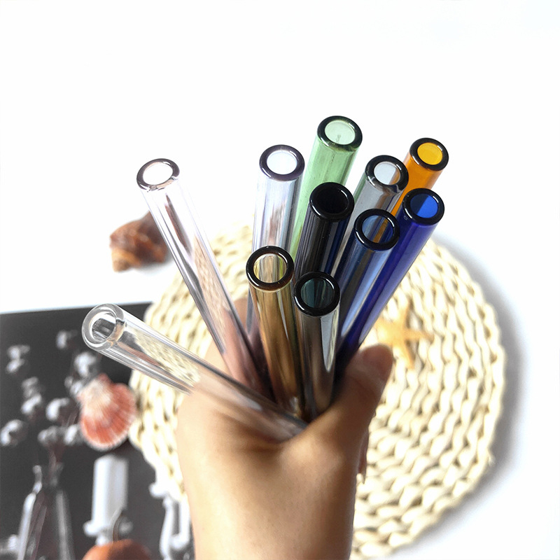 Set de paie din sticlă, diametru 10 mm, transparent, borosilicat, rezistent la temperaturi, ecologic