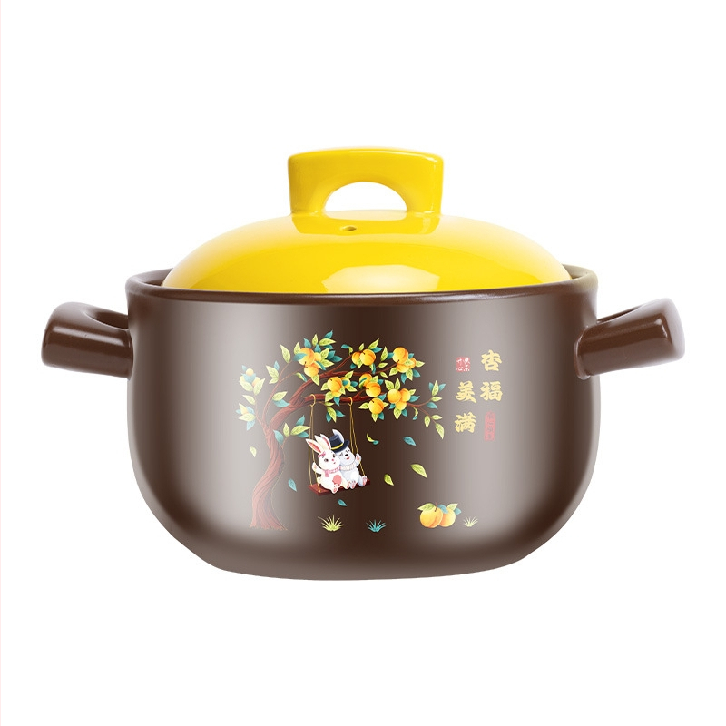 Oală ceramică pentru aragaz, oală de tocană și supă pentru uz casnic, rezistentă la temperaturi înalte, fără crăpături în încălzire uscată