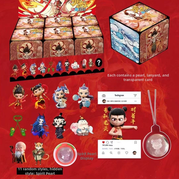 Nezha II: Copilul magic – Cutie surpriză cu gemă marină, a doua ediție, desen animat creativ Ao Bing Shen Gong Bao Ao Run set cadou