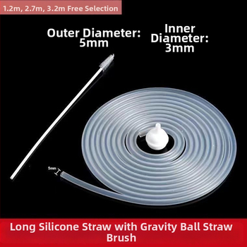 Paie din silicon, extra-lungă, pentru sticle cu gură largă, accesoriu universal de înlocuire, tub moale