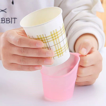 Suport din plastic dur pentru pahare de hârtie, suport pentru ceai, izolare termică, suport transparent pentru pahar, ecologic