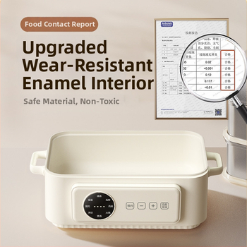 Vaporizator electric din oțel inoxidabil, design cu trei niveluri, capacitate mare peste 10 L, oală multifuncțională pentru aburire, fierbere, braising, tocană, hot pot și prăjire, vas interior din oțel inoxidabil 304, control tactil, 220V, 1500W