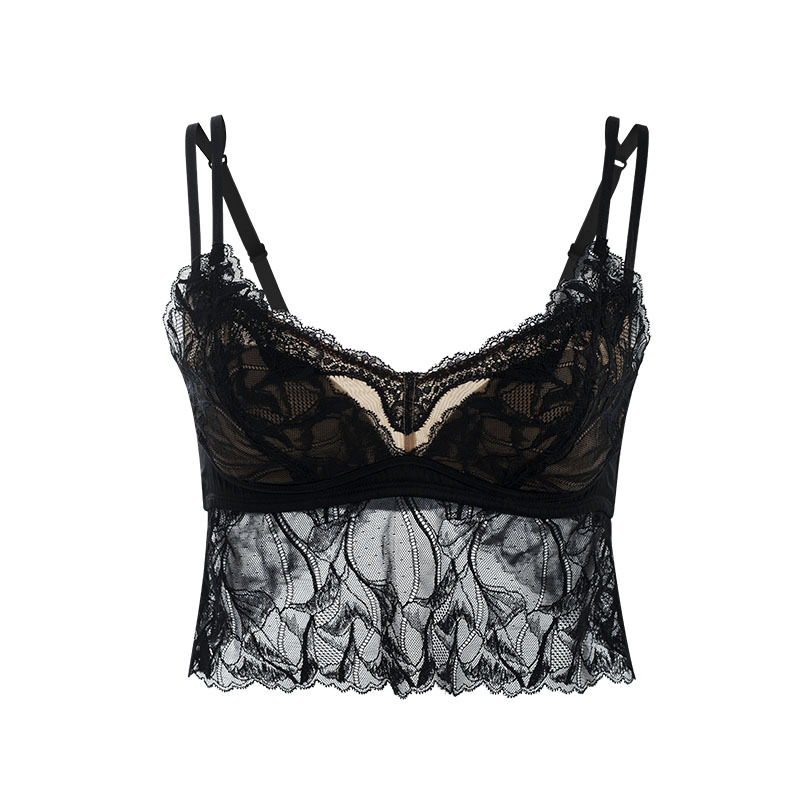 Tangge sutien din mătase Mulberry, satin elastic de 19 mm, bretele duble, spate în formă de fluture, fără sârmă, ultra-subțire