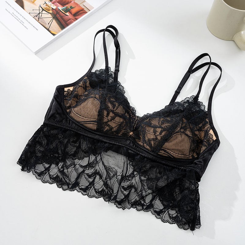Tangge sutien din mătase Mulberry, satin elastic de 19 mm, bretele duble, spate în formă de fluture, fără sârmă, ultra-subțire