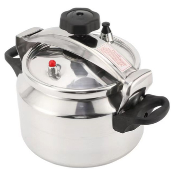 Oală sub presiune comercială, cu pereți groși, protecție la explozie și capac presurizat, din aliaj de aluminiu, compatibilă cu plita pe gaz, destinată hotelurilor