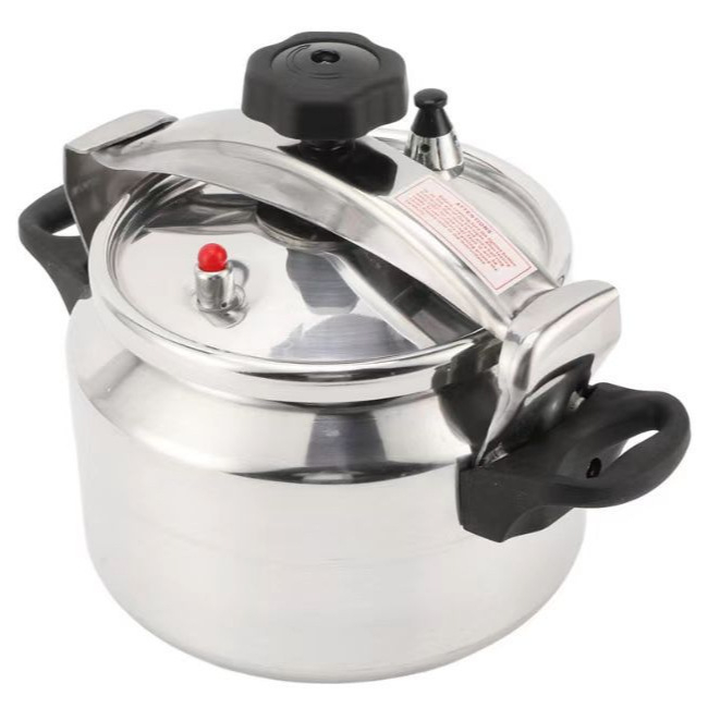 Oală sub presiune comercială, cu pereți groși, protecție la explozie și capac presurizat, din aliaj de aluminiu, compatibilă cu plita pe gaz, destinată hotelurilor
