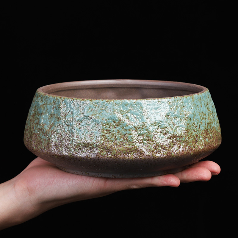 Vas ceramic mare pentru spălarea frunzelor de ceai, accesorii de ceai Kung Fu în stil antic, ceainic, ceramică Dehua.