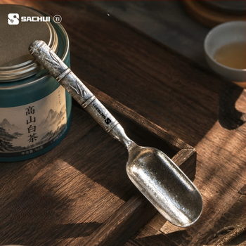 Linguriță de ceai din titan pur, lingură de măsurat ceai și lopățică pentru ceai – pentru uz casnic, accesorii premium pentru set Kung Fu ceai, unealtă pentru prepararea ceaiului în aer liber