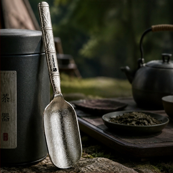 Linguriță de ceai din titan pur, lingură de măsurat ceai și lopățică pentru ceai – pentru uz casnic, accesorii premium pentru set Kung Fu ceai, unealtă pentru prepararea ceaiului în aer liber