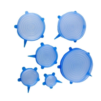 Set de capace din silicon de calitate alimentară, 6 bucăți, capace universale pentru boluri, capace extensibile sigilante pentru a păstra prospețimea