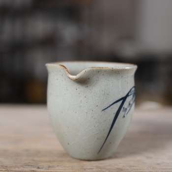 Set de ceai Kung Fu din ceramică, pictat manual, cu recipient pentru separarea ceaiului și tavă de ceai cu motiv orhidee