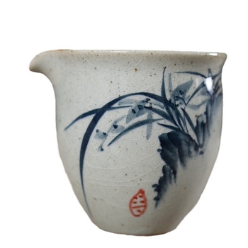 Set de ceai Kung Fu din ceramică, pictat manual, cu recipient pentru separarea ceaiului și tavă de ceai cu motiv orhidee