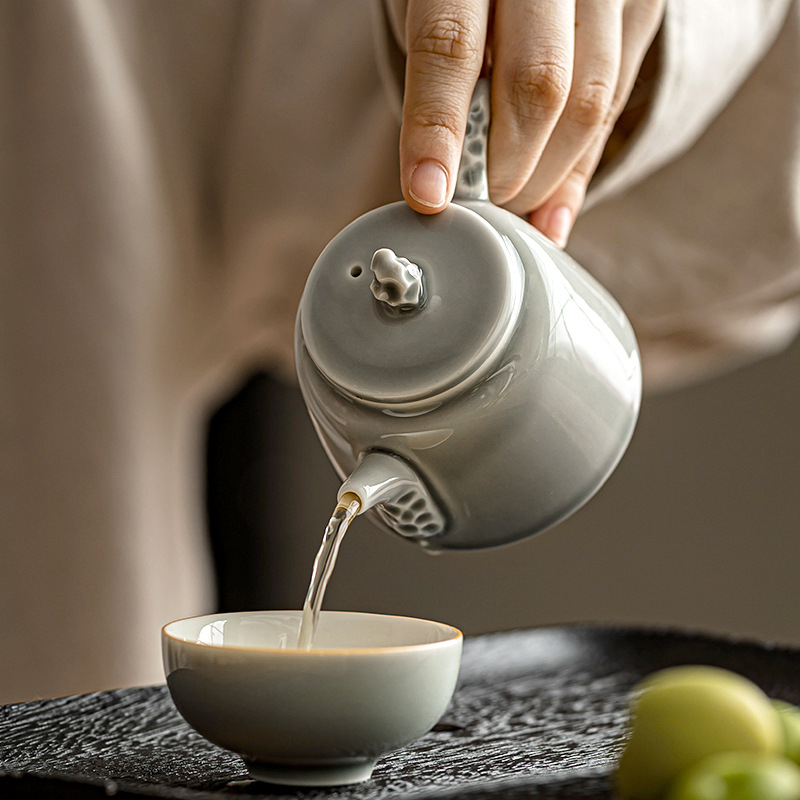 Set de ceai din ceramică – ceainic minimalist pentru uz casnic cu infuzor, set Kung Fu pentru ceai