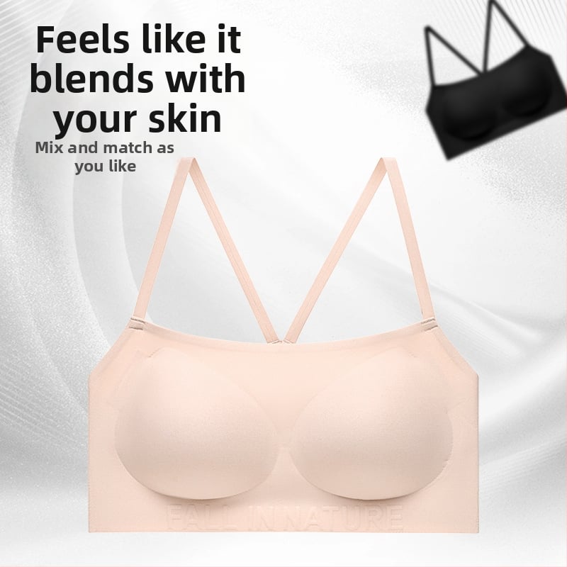 Sutien din mătase de mulberry, subțire, fără cusături, cu spate încrucișat, cupe modelate, acoperire completă, fără underwire, căptușeală din mătase respirabilă