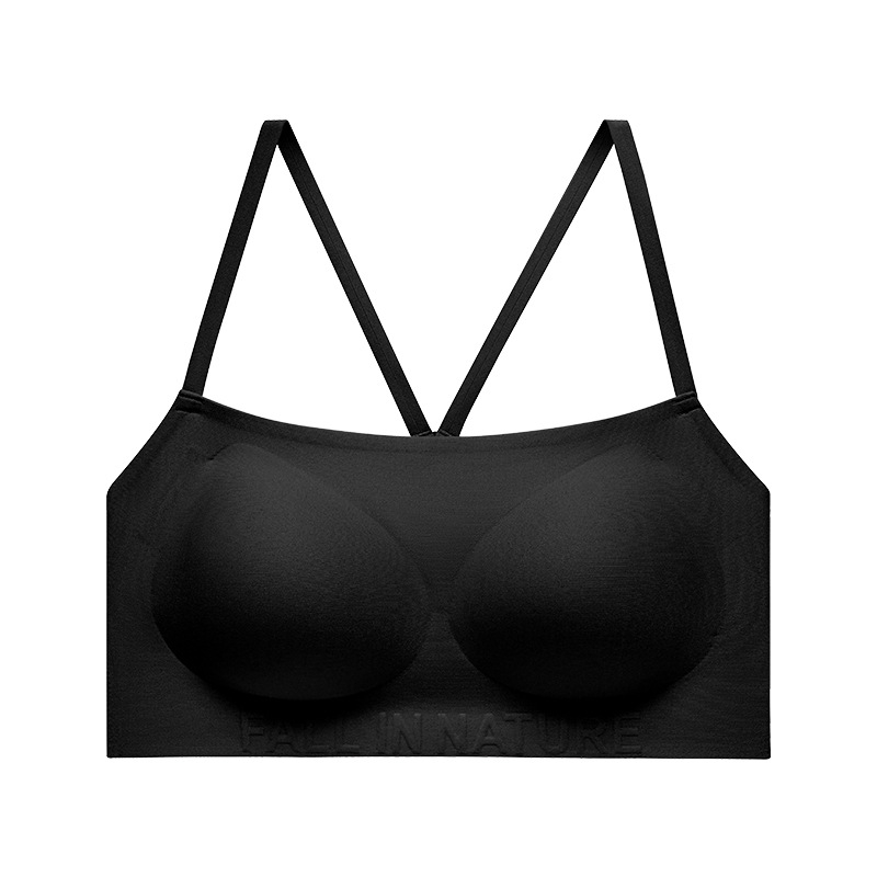 Sutien din mătase de mulberry, subțire, fără cusături, cu spate încrucișat, cupe modelate, acoperire completă, fără underwire, căptușeală din mătase respirabilă