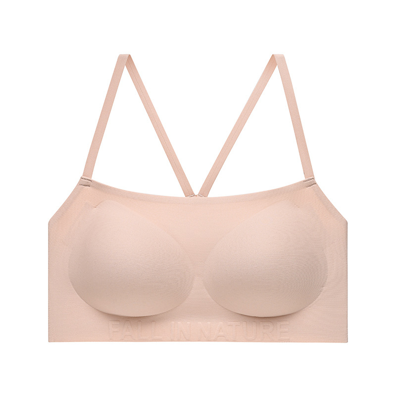 Sutien din mătase de mulberry, subțire, fără cusături, cu spate încrucișat, cupe modelate, acoperire completă, fără underwire, căptușeală din mătase respirabilă