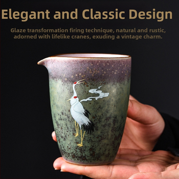 Ceșuță Gongdao ceramică, glazură de cuptor pentru ceai Gongfu, design creativ cu divizor de ceai