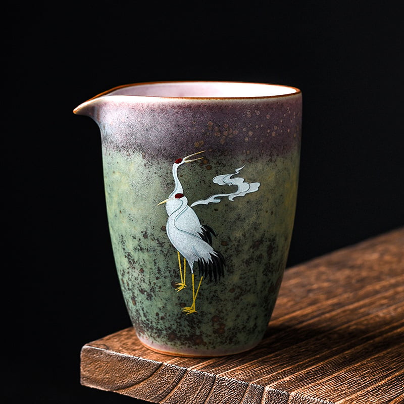 Ceșuță Gongdao ceramică, glazură de cuptor pentru ceai Gongfu, design creativ cu divizor de ceai