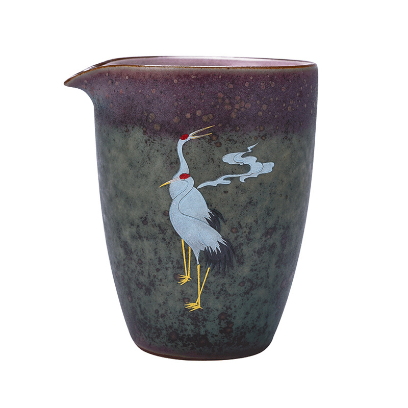 Ceșuță Gongdao ceramică, glazură de cuptor pentru ceai Gongfu, design creativ cu divizor de ceai