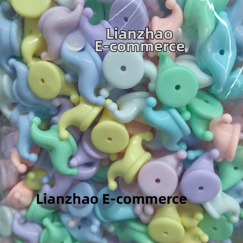 Mărgele acrilice colorate solide, cu gaură verticală, în formă de ceainic — kit DIY pentru șnur de telefon, breloc și accesorii pentru pix