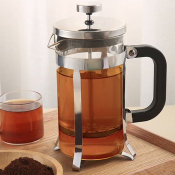 Mayica Cafetieră French Press din sticlă borosilicat de înaltă rezistență, filtru din oțel inoxidabil, capac plat