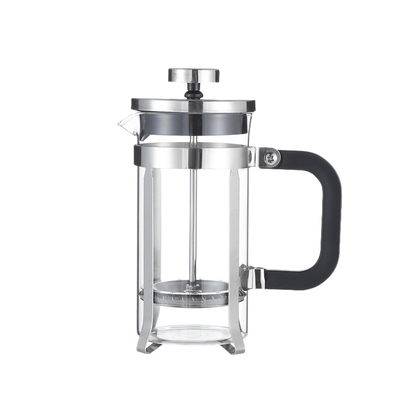 Mayica Cafetieră French Press din sticlă borosilicat de înaltă rezistență, filtru din oțel inoxidabil, capac plat
