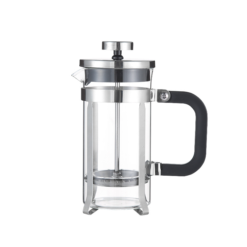 Mayica Cafetieră French Press din sticlă borosilicat de înaltă rezistență, filtru din oțel inoxidabil, capac plat
