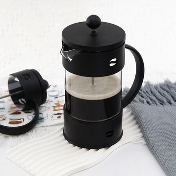 Cafetieră franțuzească din sticlă borosilicată, filtru rezistent la temperaturi, infuzor portabil pentru ceai și cafea din boabe