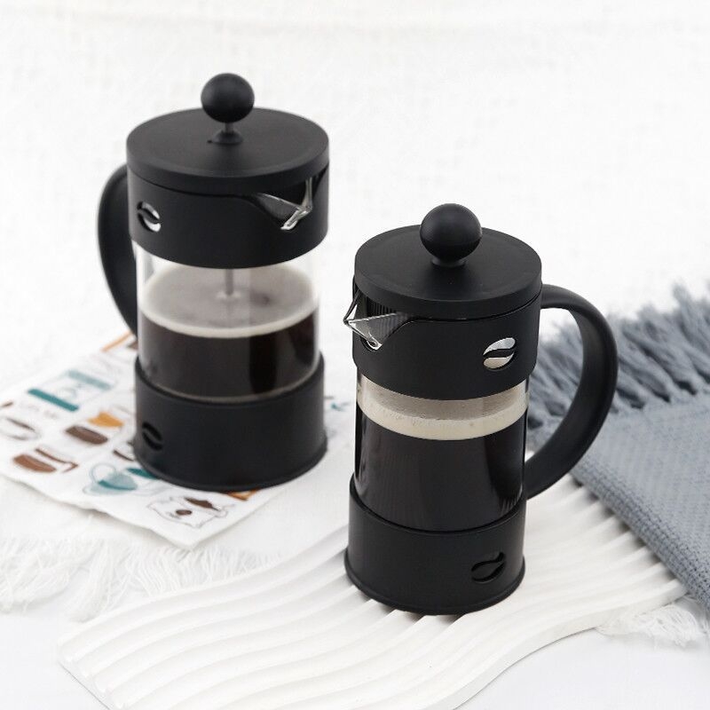 Cafetieră franțuzească din sticlă borosilicată, filtru rezistent la temperaturi, infuzor portabil pentru ceai și cafea din boabe