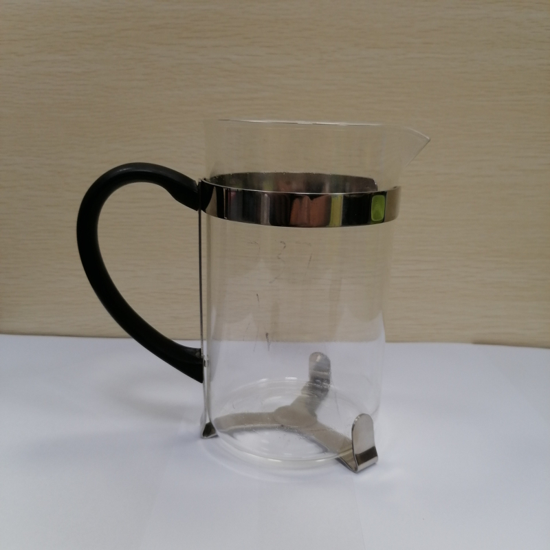 French press cu mâner din sticlă, aparat pentru ceai și cafea, cană de ceai și accesorii