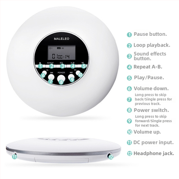 KC-706 CD player portabil cu Bluetooth, MP3 și repetor în limba engleză