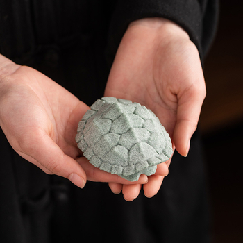 Tea Pet ceramic în stil retro-lux, motiv carapace țestoasă, decor pentru masa de ceremonie a ceaiului și pentru acvariu