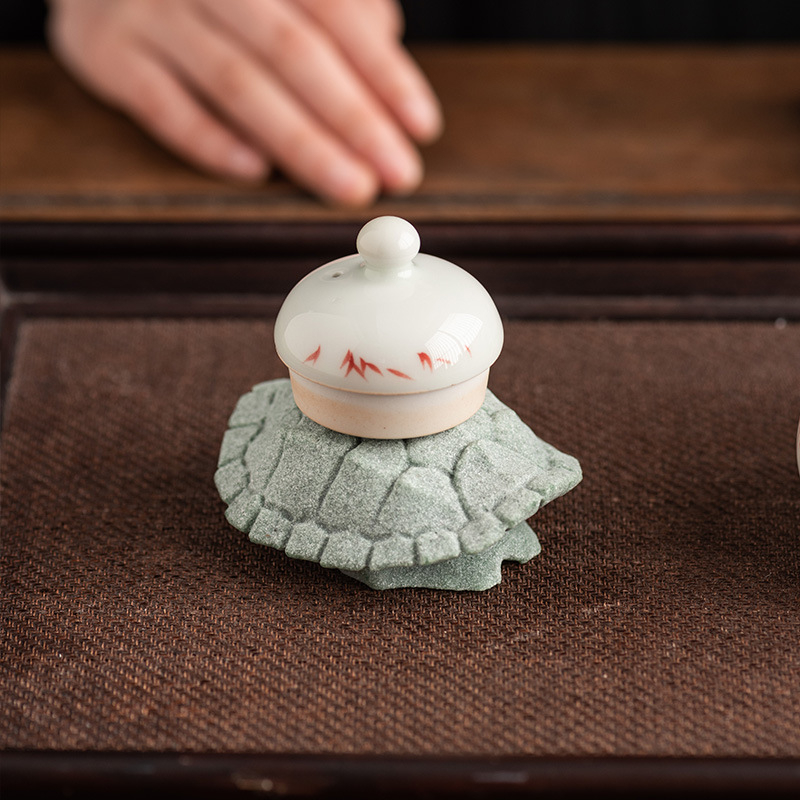 Tea Pet ceramic în stil retro-lux, motiv carapace țestoasă, decor pentru masa de ceremonie a ceaiului și pentru acvariu