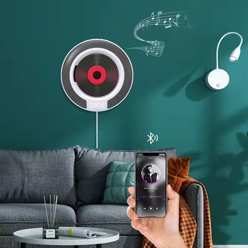 Player Bluetooth CD montat pe perete cu slot pentru carduri, DVD player, repetor în limba engleză, CD pentru educația prenatală acasă