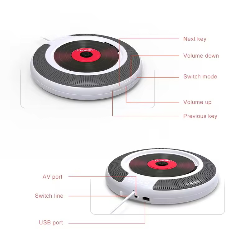 Player Bluetooth CD montat pe perete cu slot pentru carduri, DVD player, repetor în limba engleză, CD pentru educația prenatală acasă